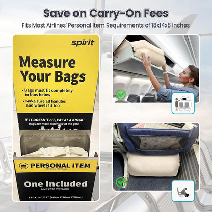 Spirit Airlines Personal Item Bag 18x14x8 Inch - 30L Carry on Personal Item Travel Bags for Short Trip, Lightweight Compact Underseat Foldable Travel Duffel Bags, Black