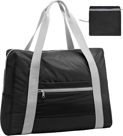Spirit Airlines Personal Item Bag 18x14x8 Inch - 30L Carry on Personal Item Travel Bags for Short Trip, Lightweight Compact Underseat Foldable Travel Duffel Bags, Black