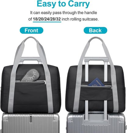 Spirit Airlines Personal Item Bag 18x14x8 Inch - 30L Carry on Personal Item Travel Bags for Short Trip, Lightweight Compact Underseat Foldable Travel Duffel Bags, Black