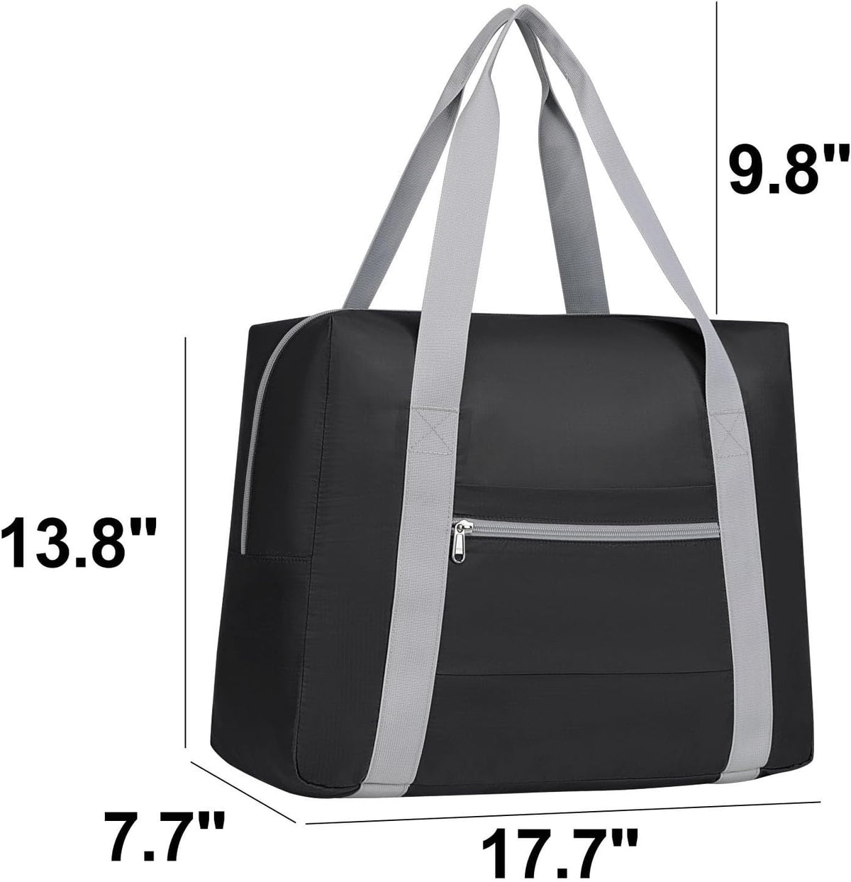 Spirit Airlines Personal Item Bag 18x14x8 Inch - 30L Carry on Personal Item Travel Bags for Short Trip, Lightweight Compact Underseat Foldable Travel Duffel Bags, Black