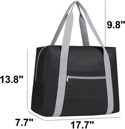 Spirit Airlines Personal Item Bag 18x14x8 Inch - 30L Carry on Personal Item Travel Bags for Short Trip, Lightweight Compact Underseat Foldable Travel Duffel Bags, Black
