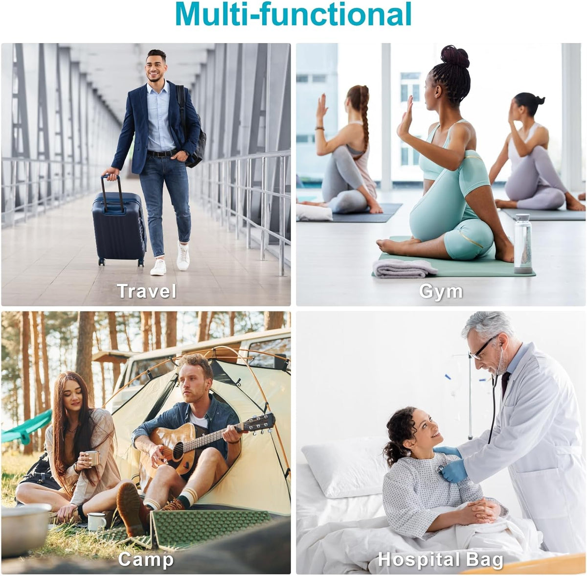 Spirit Airlines Personal Item Bag 18x14x8 Inch - 30L Carry on Personal Item Travel Bags for Short Trip, Lightweight Compact Underseat Foldable Travel Duffel Bags, Black