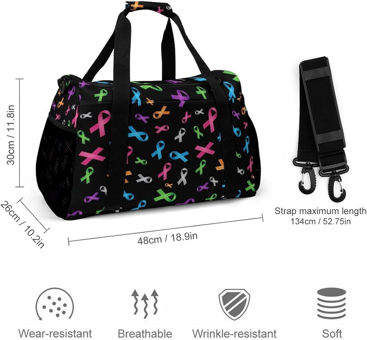 Travel and Gym Bag Duffel Easy Access Design Sports Weekender Overnight Carry On