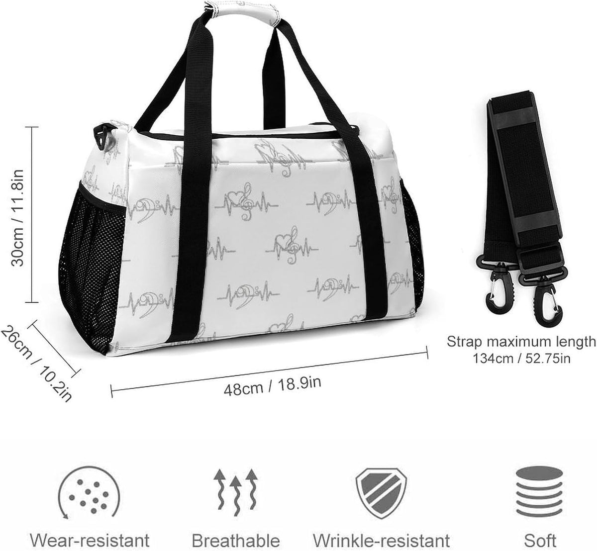 Travel and Gym Bag Duffel Easy Access Design Sports Weekender Overnight Carry On