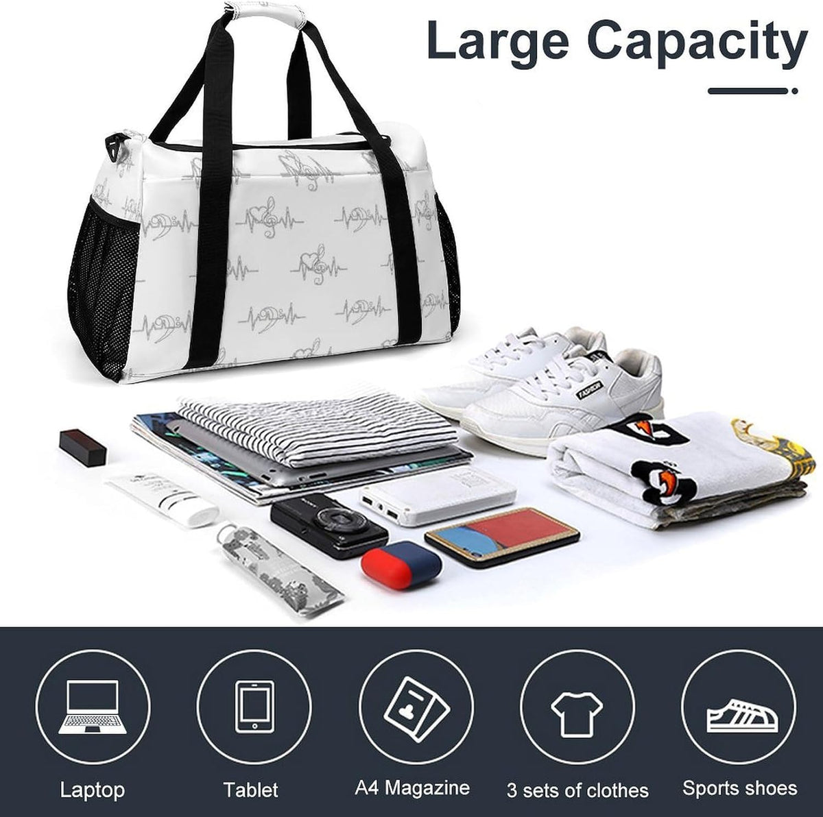 Travel and Gym Bag Duffel Easy Access Design Sports Weekender Overnight Carry On