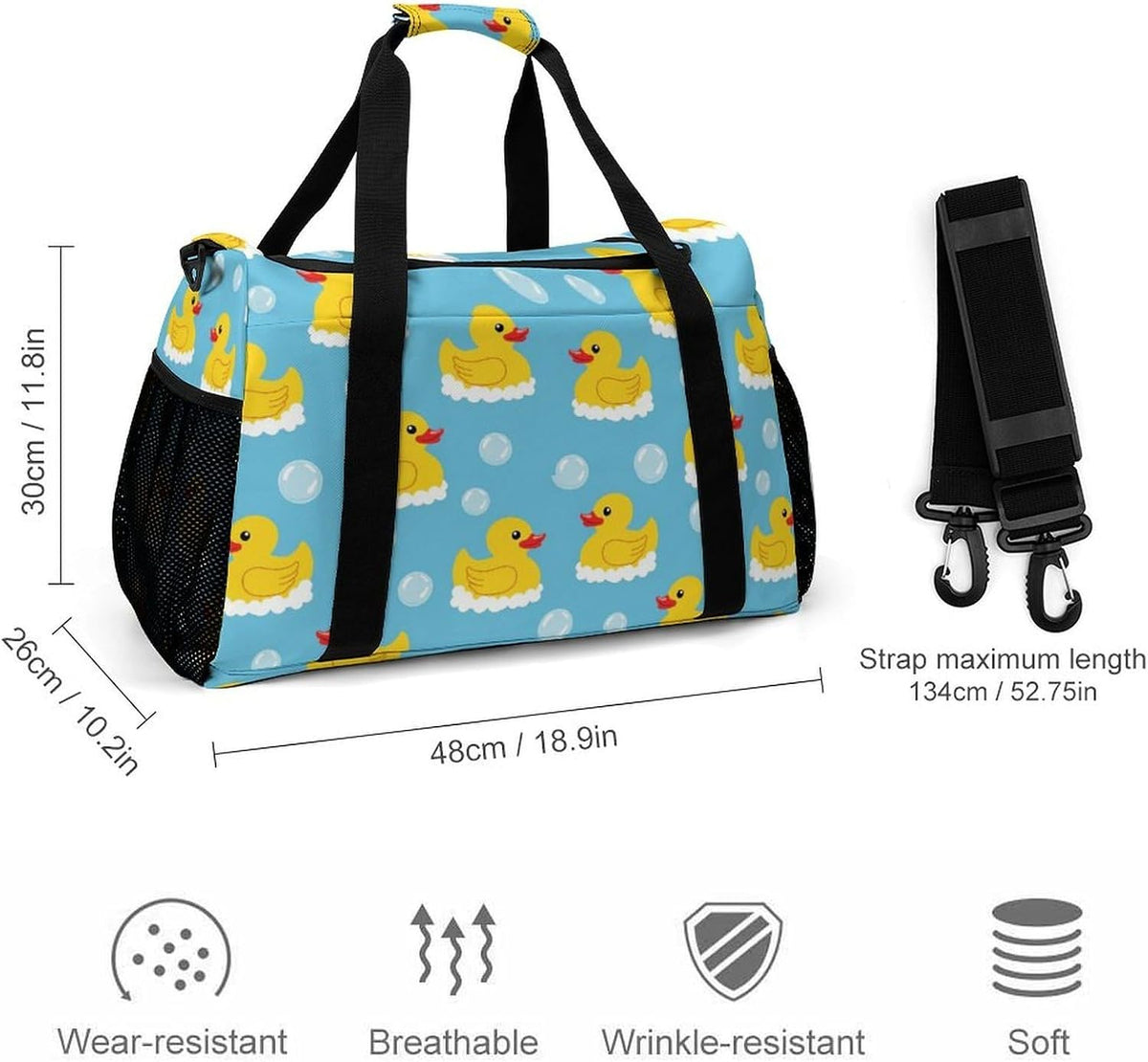 Travel and Gym Bag Duffel Easy Access Design Sports Weekender Overnight Carry On