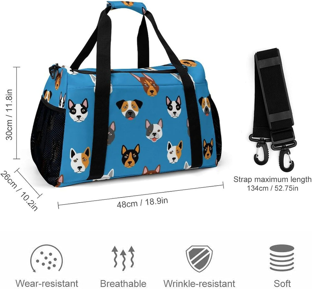 Travel and Gym Bag Duffel Easy Access Design Sports Weekender Overnight Carry On