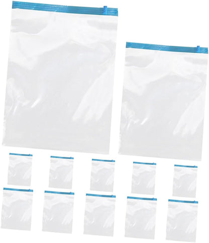 UKCOCO 12pcs Travel Compression Storage Bags Roll up Vacuum Cloth Bags Pa+pe 7-layer Reusable Space Saver for Clothing Luggage Packing