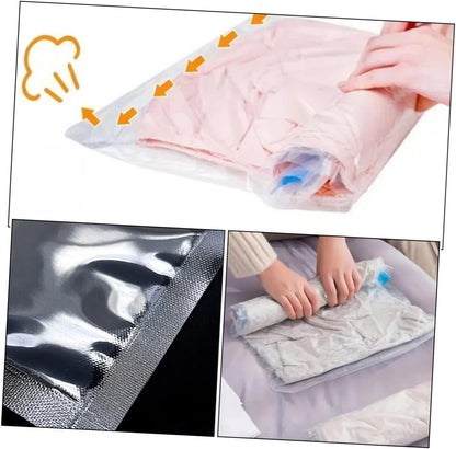 UKCOCO 12pcs Travel Compression Storage Bags Roll up Vacuum Cloth Bags Pa+pe 7-layer Reusable Space Saver for Clothing Luggage Packing