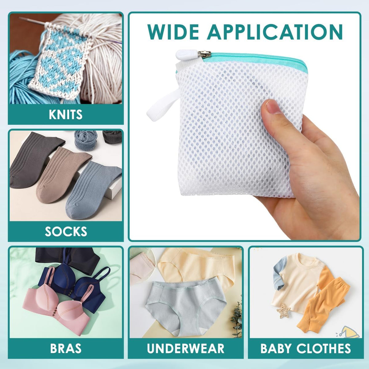 6 Pack Small Mesh Laundry Bags Set - Mini Travel Laundry Bags for - Underwear Clothes Extra Small Wash for Washing Machine Protection and Organization